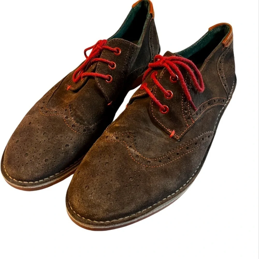Ted Baker London Jamfro 2 Wingtip Oxfords braunes Wildleder Herren Sz US 11 Men